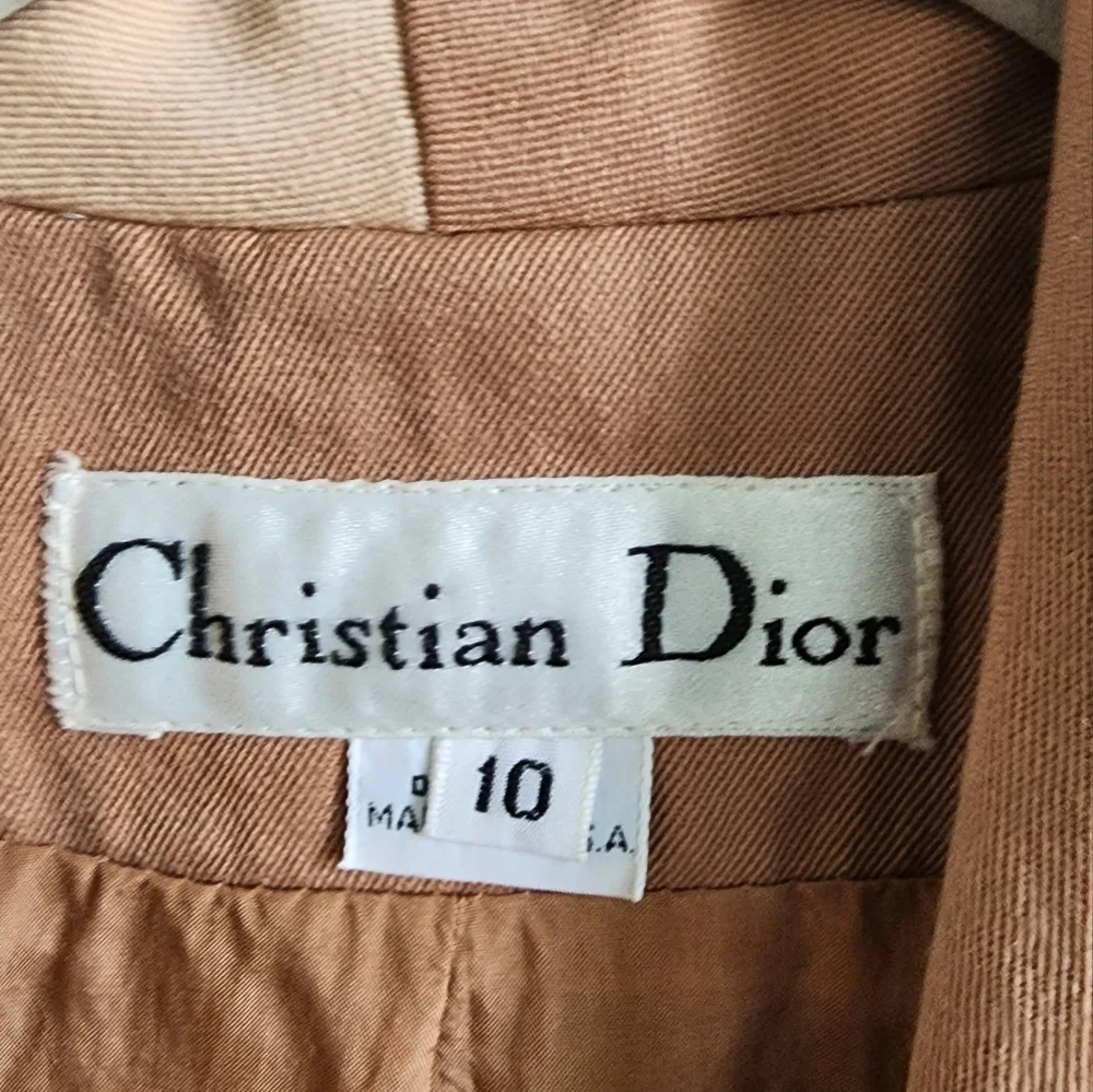 Vintage Christian Dior Open Front Blazer Jacket, Sz 10